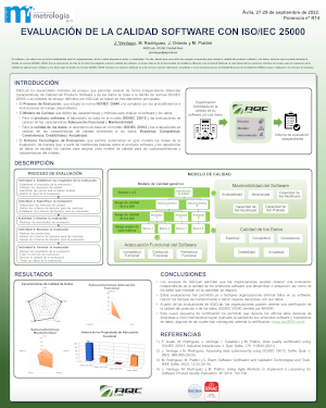 Poster AQCLab 7º Congreso Español de Metrología - Evaluación de la Calidad Software con ISO/IEC 25000